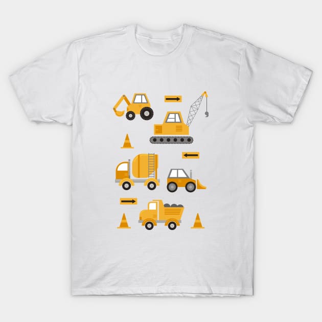 Construction Trucks T-Shirt by latheandquill